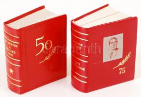 2 db minikönyv-50 éves a Szovjet Szocialista Köztársaságok Szövetsége; L.I. Brezsnyev: Visszaemlékez...