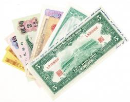 Vegyes: Kína 1930. 5$ + 1953-1980. 1f-5J 9db bankjegy + Tajvan 1961. 1Y T:vegyes (közte I-es is)
Mix...