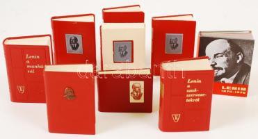 9 db minikönyv-Lenin összes művei. Kiadói műbőr kötés, jó állapotban.