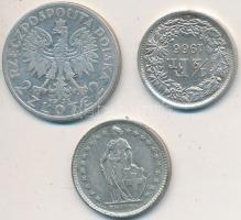 Lengyelország 1933. 2Zl Ag + Svájc 1953-1966. 1/2Fr Ag(2x) T:2,2-,3
Poland 1933. 2 Zlotych Ag + Swit...