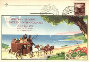 1947 Sanremo, II Mostra e Raduno Filatelico Internazionale / II International Philatelic Exhibition and Gathering, So. Stpl s: F. Romoli