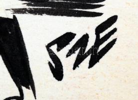 Szepes Béla: "Kaiser", Franz Joseph Beckenbauer (NSzK), futball tematikájú karikatúra, tus...