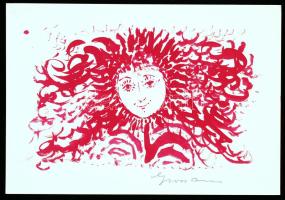 Gross Arnold aláírása saját tusrajzáról (Napkelte II.) készült nyomaton