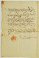 1797 Máramarossziget, Máramaros vármegye közgyűlésének oklevele megyei ügyekben, latin nyelven, rány...