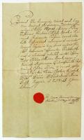 1798 Déva, Hunyad vármegye főjegyzőjének tanúsítványa, magyar nyelven, rányomott viaszpecséttel