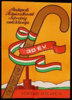 1975 30 év - Budapesti Természetbarát Szövetség Emléktúrája, Vöröskő, 1975. április 13. Plakát, 69×50 cm