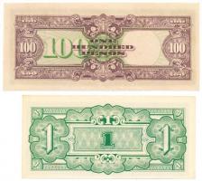Burma/Japán megszállás 1942. 1R + Fülöp-szigetek/Japán megszállás 1944. 100P T:I,I- hajtatlanok
Burm...