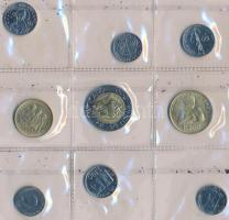 Vatikán 1990-1992. 20L-500L "II. János Pál" (9xklf) szettben T:1 Vatican 1990-1992. 20 Lire - 500 Lire "John Paul II" (9xdiff) in souvenir set C:UNC