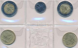 San Marino 1990-1998. 100L-500L (5xklf) szettben T:1 San Marino 1990-1998. 100 Lire - 500 Lire (5xdiff) in souvenir set C:UNC