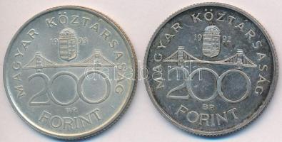 1992-1993. 200Ft Ag "MNB" (2x) T:2,2-