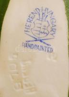 Herendi kézzel festett porcelán rózsa, lepattanással, jelzett, 6x8 cm