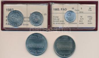 1983. 20f + 5Ft + 10Ft "FAO" eredeti tokban tanúsítvánnyal + 100Ft "FAO" (2x) er...