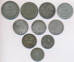 10db-ból álló vegyes külföldi kis ezüstpénz tétel T:vegyes 10pcs of mixed small silver coins Cmixed