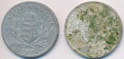 1927-1939. 1P Ag (2x) T:2,2- patina