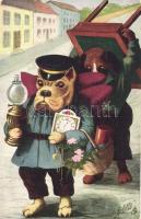 Dogs, Raphael Tuck & Sons "Oilette" 'Umzugs-Serie' No. 434.