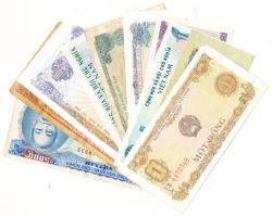 Vietnám 1975-1991. 2h-5000D 10xklf bankjegy T:vegyes (közte több I-es is) Vietnam 1975-1991. 2 Hao - 5000 Dong 10xdiff banknotes C:mixed (with some UNC)