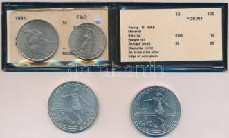 1981. 10Ft + 100Ft "FAO" + 1982. 100Ft "Labdarúgó VB" (2x) mindegyik eredeti tok...
