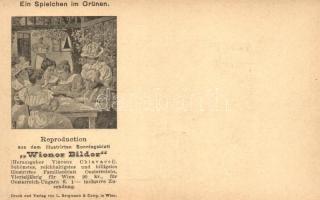 Ein spielchen im Grünen. "Wiener Bilder" playing card