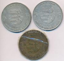 1947. 5Ft Ag "Kossuth" (3x) T:2-,3 Adamo F8.1