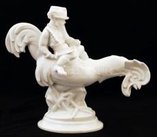 Herendi porcelán Kakas Marci, festetlen, jelzett, hibátlan, m: 28,5 cm, h: 34,5 cm