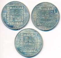 1985. 100Ft alpakka (3xklf) "Természetvédelem - Mocsári teknős, Vadmacska, Vidra" T:2