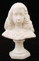 Herendi kislány büszt, bisquit porcelán, jelzett, hibátlan, m:21,5 cm