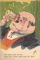 Du lieferst den Beweis, Dass Bier Ersatz giebt auch für Mais! / beer drinker, humour (fa)