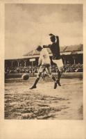 1913 Svéd-magyar válogatott, Bodnár faultolja a svéd kapust / Swedish-Hungarian football match