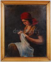 Glatter jelzéssel: Varró nő. Olaj, vászon, keretben, 57×47 cm