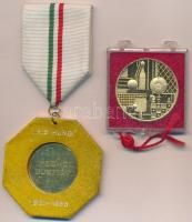 1976. "Budapesti Vegyiművek SC" aranyozott emlékérem plombált ÁPV plasztiktokban + 1985. N...