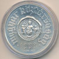 1995. 1000Ft Ag "Pannonhalma" tanúsítvánnyal dísztokban T:BU