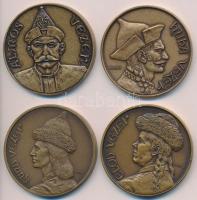 4db klf MÉE emlékérem: Tóth Sándor (1933-) 1991-1994. "MÉE Szabolcs-Szatmár-Bereg Megye / Álmos Vezér + Huba Vezér + Kund Vezér + Előd Vezér" Br emlékérem sorozat (42,5mm) T:1