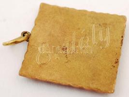 cca 1936 Erdélyi Szépmíves Céh zománc címere, zománcon repedésekkel, 3x3 cm