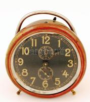 Régi fém vekker, nem működik, d: 15 cm, m: 17 cm