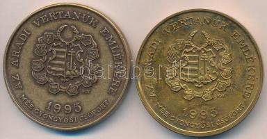 2db MÉE emlékérem: Bognár György (1944-) 1988. "MÉE Gyöngyösi Csoport - Aradi Vértanúk / Török ...