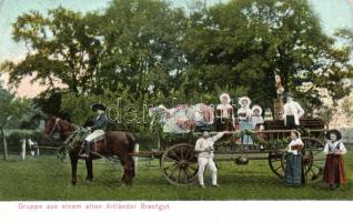 Gruppe aus einem alten Altländer Brautgut, folklore (EK)