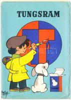 Tungsram kifestős képelap leporello (4 × 2 db) saját papírtokban