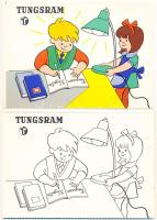 Tungsram kifestős képelap leporello (4 × 2 db) saját papírtokban