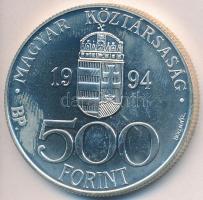 1994. 500Ft Ag "Integráció az EU-ba / Halászbástya" dísztokban, tanúsítvánnyal T:BU