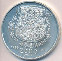 1996. 2000Ft Ag "Honfoglalás" T:BU Dísztokban, tanúsítvánnyal Adamo EM141