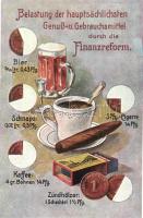 Finanzreform / German financial reform and tax burden propaganda card; Volkswirtschaftliche Wahrheiten Karte 5.