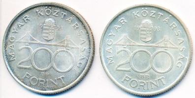 1993. 200Ft Ag "MNB" (2x) T:2