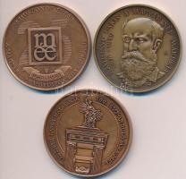 3db klf MÉE emlékérem: Horváth László / Nagy Lajos (1949-) 1990. "MÉE Budapest / Batthyány Lajos a magyar nép mártírja 1807-1849" Br emlékérem (42,5mm) + Bozó Gyula (1913-2004) 1994. "25 éves a Magyar Éremgyűjtők Egyesülete" Br emlékérem (42,5mm) + Lebó Ferenc (1960-) / Szabó Géza (1939-) 1994. "MÉE XXIV. Vándorgyűlése Budapest / Kossuth Lajos halálának 100.évfordulója" Br emlékérem (42,5mm) T:1