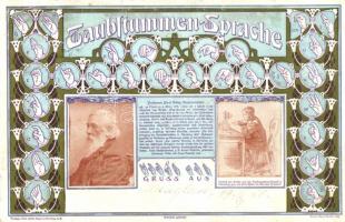 Taubstummensprache / Sign language, prof. Paul Ritter (r)