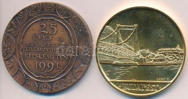 2db klf emlékérem: Lebó Ferenc (1960-) DN "Budapest" aranyozott fém emlékérem (42,5mm) + L...