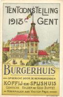 1913 Ghent, Gand; Tentoonstelling, Burgerhuis von Koffij en Spijshuis / exhibition, burger house advertisement (EK)