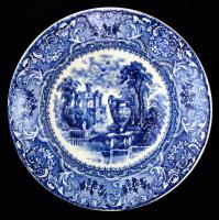 Aug. Nowotny Altrohlau 2 db levonókéses fajansz mélytányér(1823-1884), hibátlan, jelzett, d:23 cm