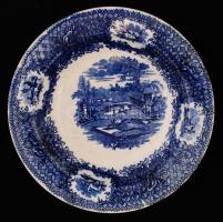 Aug. Nowotny Altrohlau 2 db levonókéses fajansz mélytányér(1823-1884), hibátlan, jelzett, d:23 cm