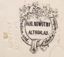 Aug. Nowotny Altrohlau 2 db levonókéses fajansz mélytányér(1823-1884), hibátlan, jelzett, d:23 cm