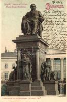 Budapest V. Deák Ferenc szobor litho